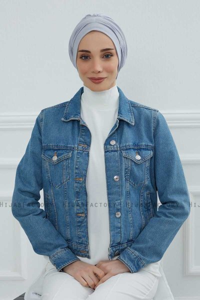 Linda - Light Grey Cotton Turban