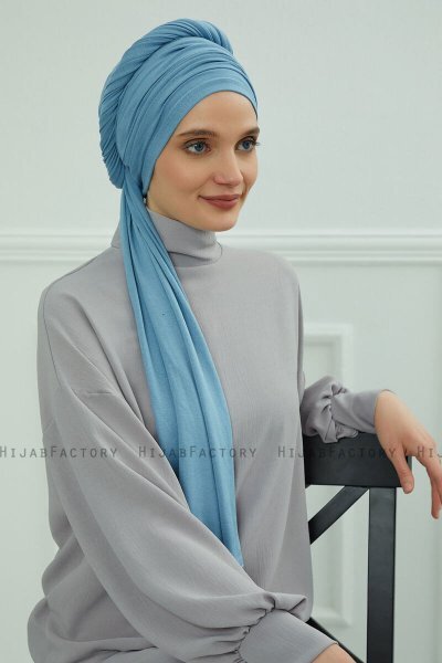 Rebecca - Sky Blue Cotton Turban