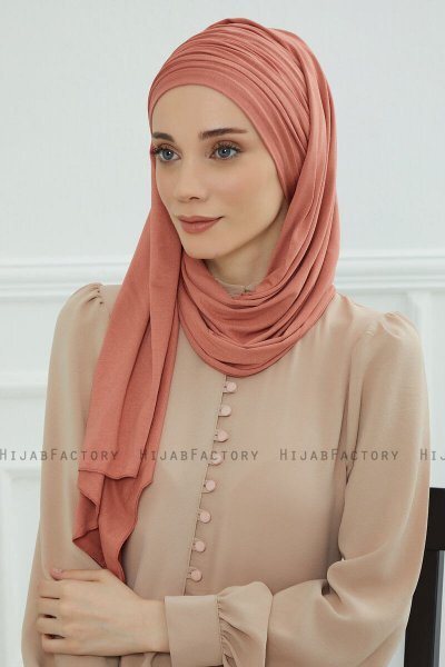 Rebecca - Salmon Cotton Turban