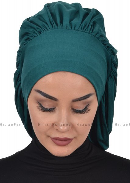 Isabella - Dark Green Cotton Turban - Ayse Turban