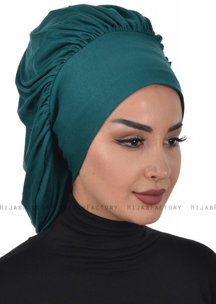Isabella - Dark Green Cotton Turban - Ayse Turban