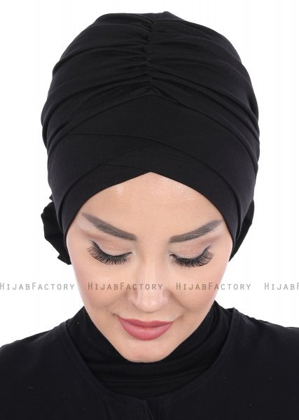 Elisabeth - Black Cotton Turban