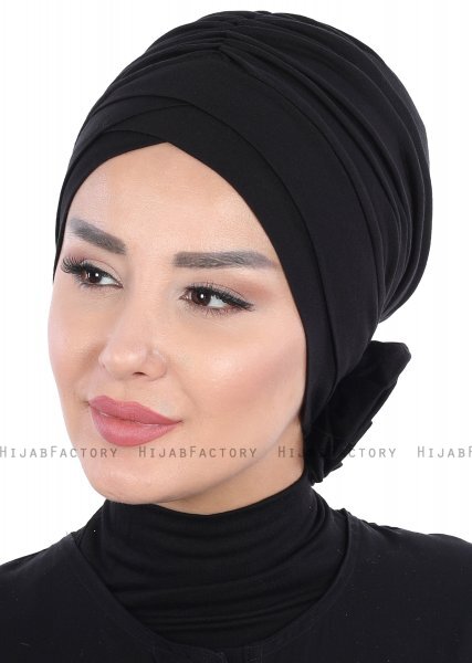 Elisabeth - Black Cotton Turban