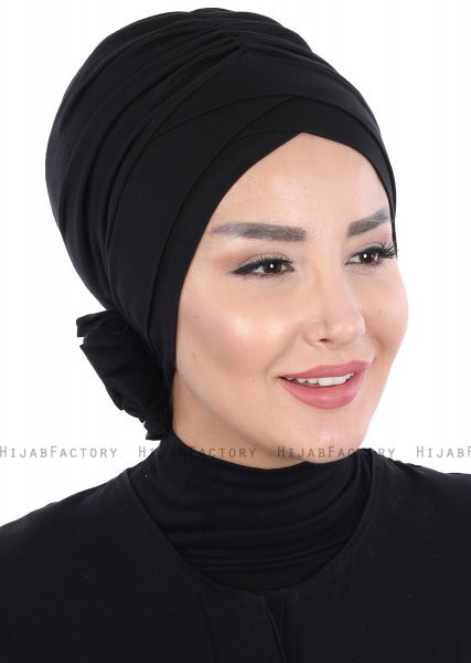 Elisabeth - Black Cotton Turban