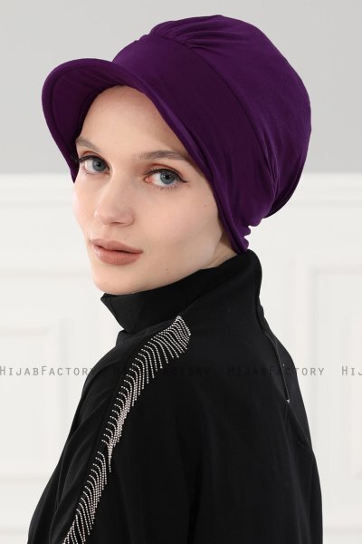 Sandra - Purple Cotton Turban - Ayse Turban