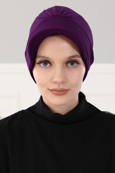 Sandra - Purple Cotton Turban - Ayse Turban