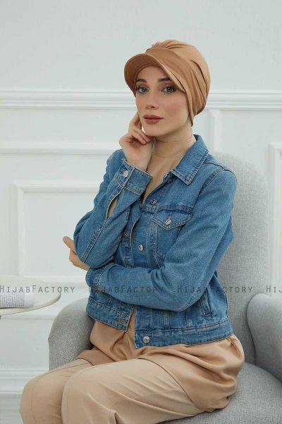 Sandra - Light Brown Cotton Turban