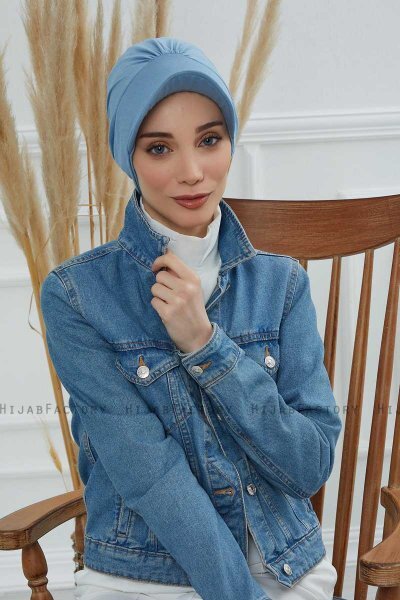 Sandra - Sky Blue Cotton Turban