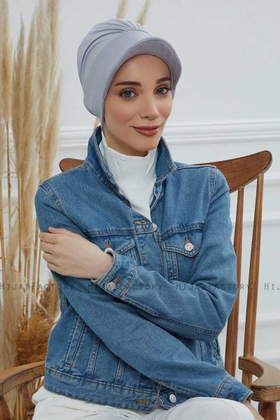 Sandra - Light Grey Cotton Turban