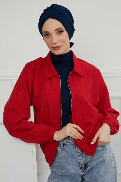 Ellie - Navy Blue Cotton Turban