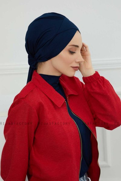 Ellie - Navy Blue Cotton Turban