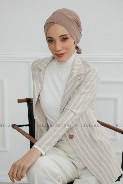Ellie - Taupe Cotton Turban