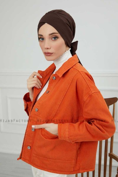 Ellie - Brown Cotton Turban