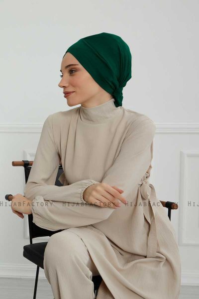 Ellie - Dark Green Cotton Turban