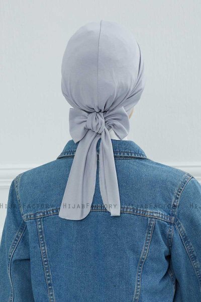 Ellie - Light Grey Cotton Turban