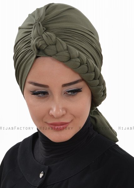 Theresa - Khaki Cotton Turban - Ayse Turban
