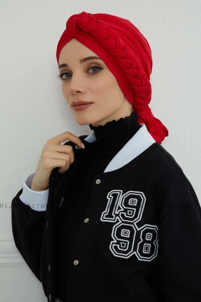 Theresa - Red Cotton Turban - Ayse Turban