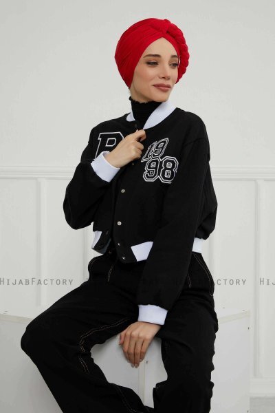 Theresa - Red Cotton Turban - Ayse Turban