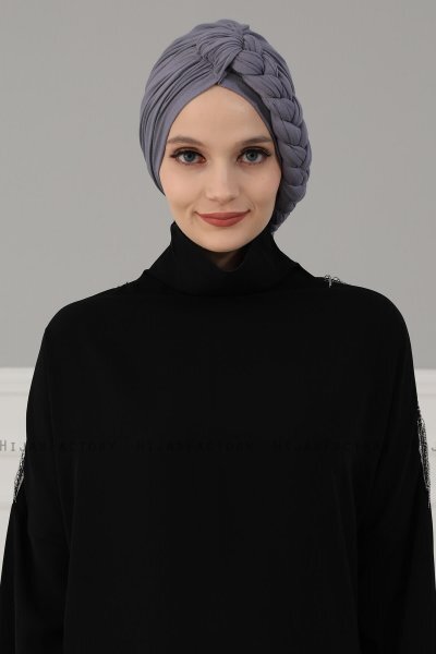 Theresa - Grey Cotton Turban - Ayse Turban