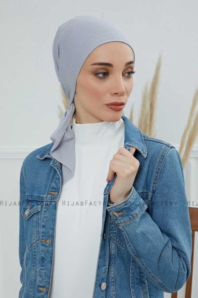 Felicia - Light Grey Cotton Turban