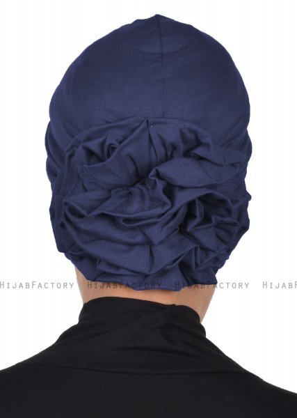 Kerstin - Navy Blue Cotton Turban - Ayse Turban