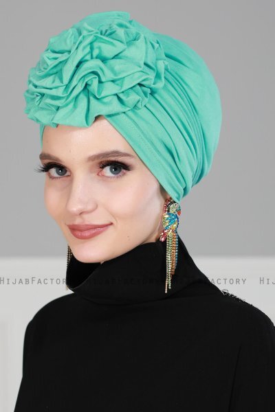 Kerstin - Turquoise Cotton Turban - Ayse Turban