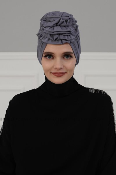 Kerstin - Grey Cotton Turban - Ayse Turban