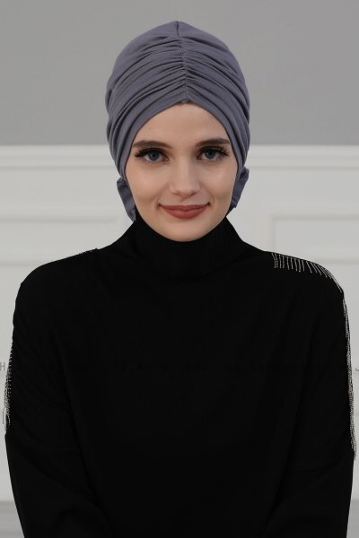 Kerstin - Grey Cotton Turban - Ayse Turban
