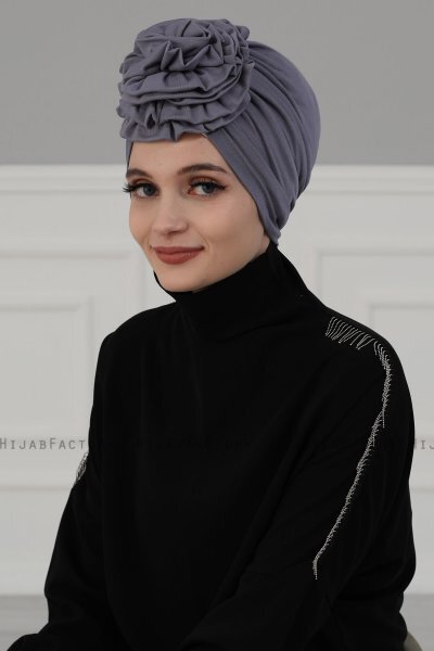 Kerstin - Grey Cotton Turban - Ayse Turban