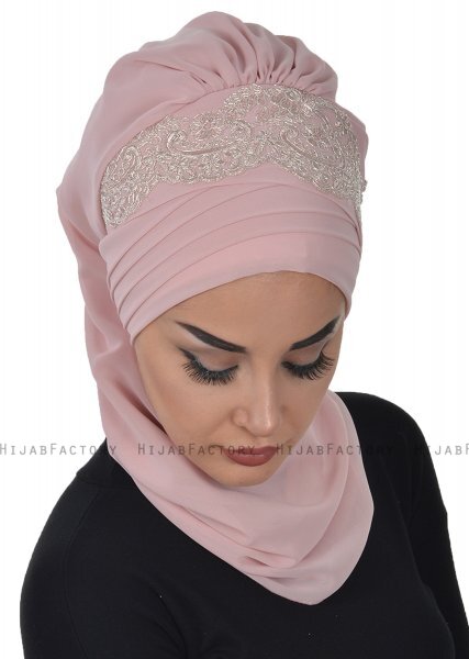 Celine - Dusty Pink Chiffon Turban - Ayse Turban