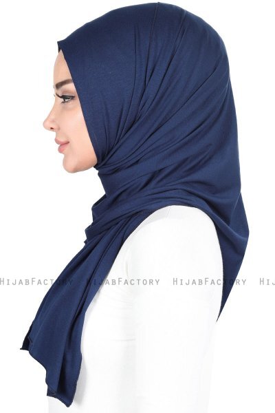 Sigrid - Navy Blue Cotton Hijab - Ayse Turban