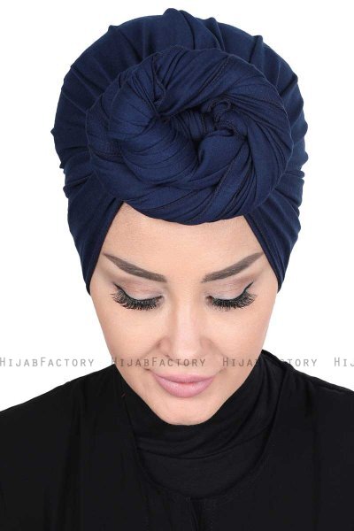 Sigrid - Navy Blue Cotton Hijab - Ayse Turban