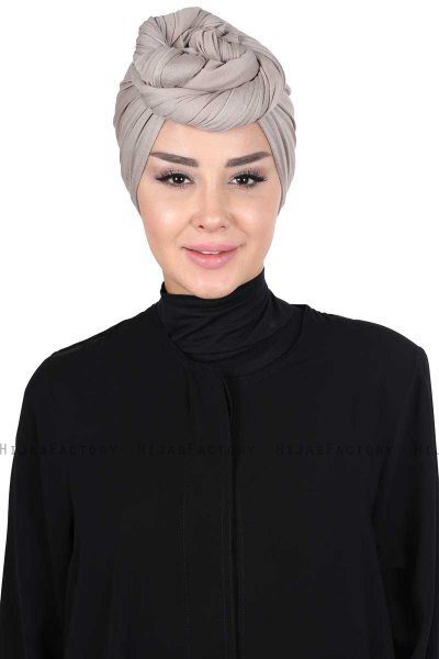 Sigrid - Taupe Cotton Hijab - Ayse Turban