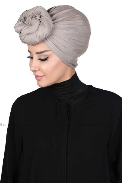 Sigrid - Taupe Cotton Hijab - Ayse Turban