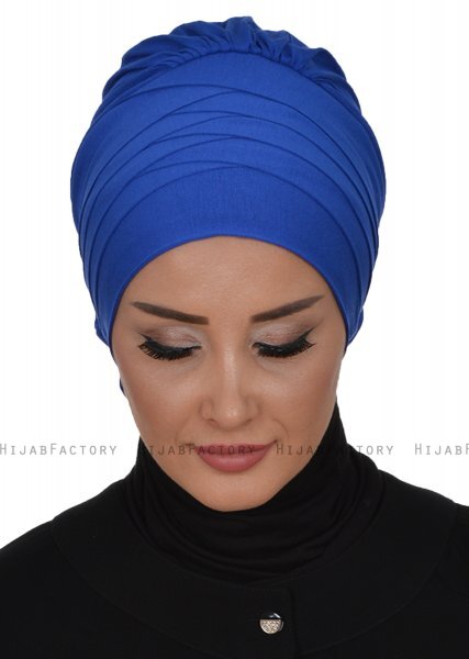 Monica - Blue Cotton Turban - Ayse Turban