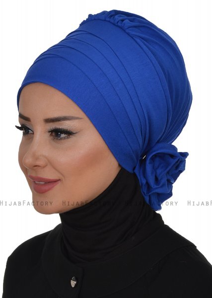 Monica - Blue Cotton Turban - Ayse Turban