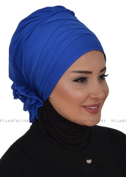 Monica - Blue Cotton Turban - Ayse Turban