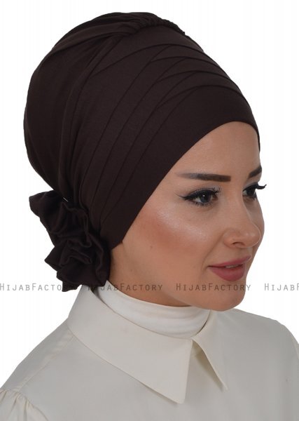 Monica - Brown Cotton Turban - Ayse Turban