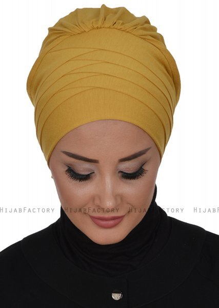 Monica - Mustard Cotton Turban - Ayse Turban