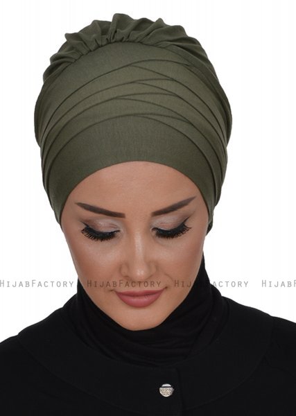 Monica - Khaki Cotton Turban - Ayse Turban