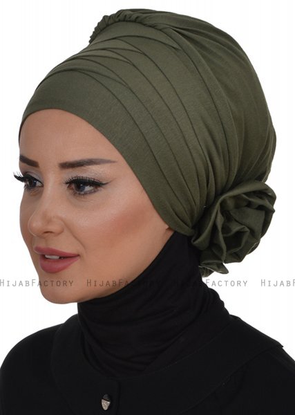 Monica - Khaki Cotton Turban - Ayse Turban
