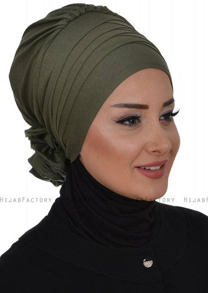 Monica - Khaki Cotton Turban - Ayse Turban