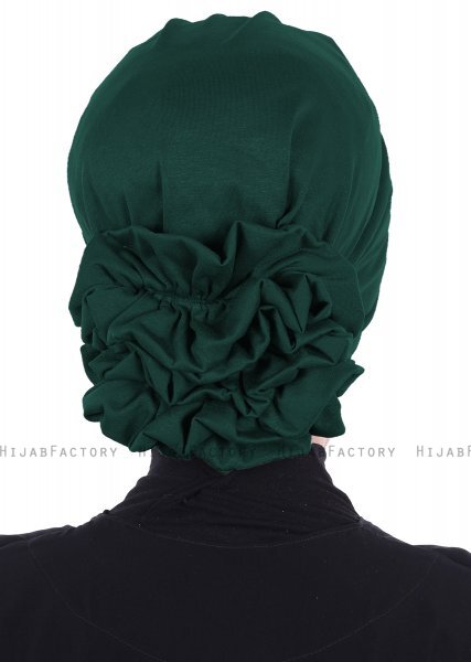 Monica - Dark Green Cotton Turban - Ayse Turban