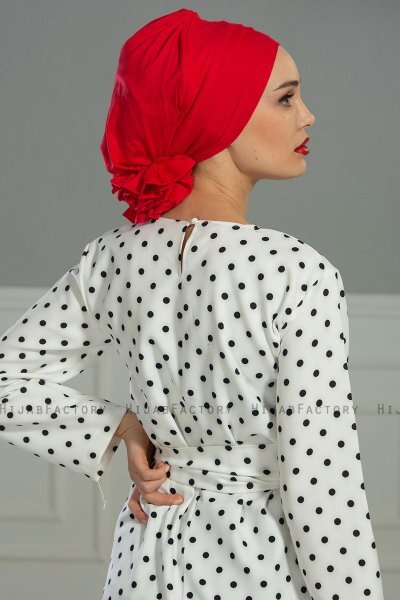 Monica - Red Cotton Turban - Ayse Turban