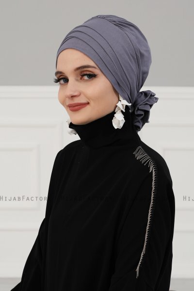 Monica - Grey Cotton Turban - Ayse Turban