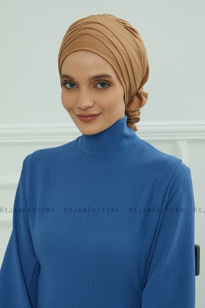 Monica - Light Brown Cotton Turban