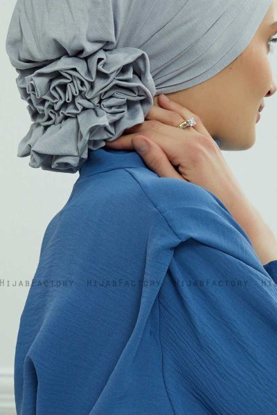 Monica - Light Grey Cotton Turban