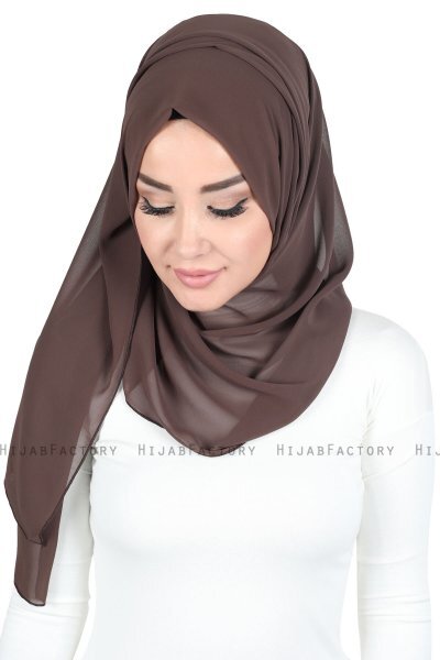 Joline - Brown Premium Chiffon Hijab