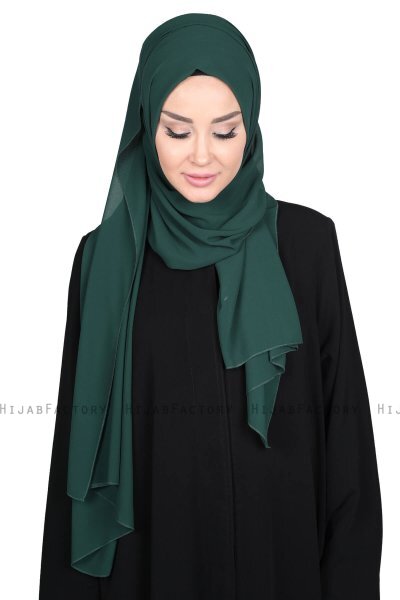 Joline - Dark Green Premium Chiffon Hijab