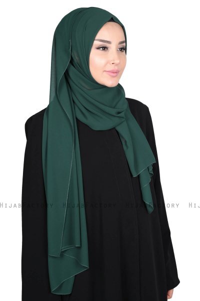 Joline - Dark Green Premium Chiffon Hijab